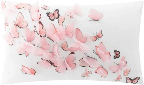 Vista 11 de KINGROSE Funda de almohada decorativa con diseño de mariposa 3D, diseño de corazón dulce, funda de cojín suave para el Día de San Valentín, Día