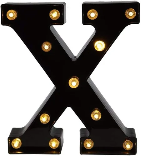 Vista 28 de Ulalaza Letrero de luz LED en blanco y negro, 2 letras AA alimentadas por batería para boda, fiesta de cumpleaños, lámpara de Navidad, luz nocturna