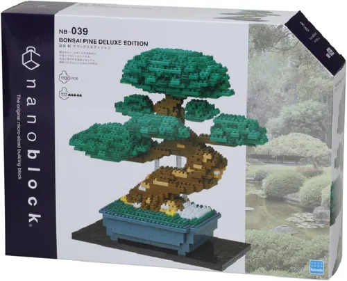 Vista 2 de nanoblock - Bonsai Matsu Deluxe Edition World Famous, Advanced Hobby Series Kit de construcción, verde (NB039)