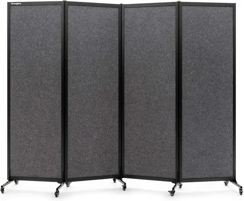 Vista 15 de Room Partition 2.0 Versión de actualización,6'L* 6'7"H,3 Panel, Beige Freestanding Rolling Dividers with Wheels,Office privacy screen Divider Wall