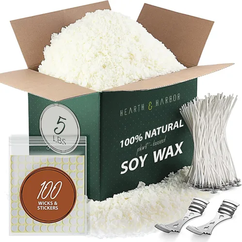 Vista 13 de Hearth & Harbor Cera de soja orgánica para hacer velas, suministros de fabricación de velas naturales de 2 libras, sin cera de abejas, sin parafina
