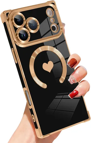 Vista 34 de SAKUULO - Funda magnética rectangular de lujo para iPhone 12 Pro Max, color negro