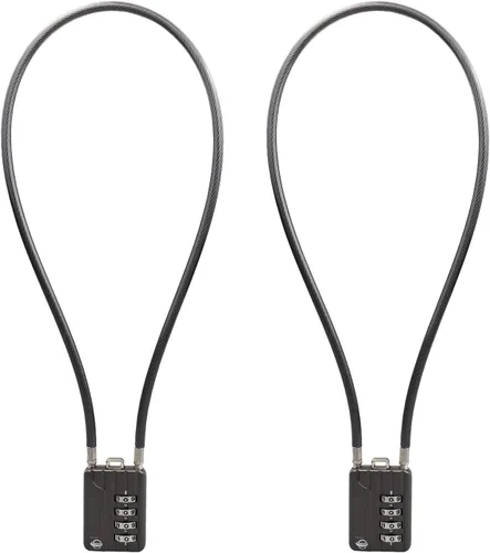 Vista 8 de Candados de cable de 11.8 in de largo, cerradura de combinación de 4 dígitos, cerradura de cable de seguridad reajustable, combinación de seguridad