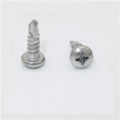 Vista 4 de Tornillos autorroscantes de acero inoxidable 410 #8 x 3/4" (19mm) Tornillos autoperforantes Phillips Pan Head Tornillos autoperforantes 100 piezas