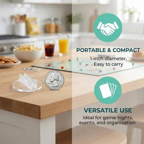 Vista 6 de 100 soportes para tarjetas de plástico translúcido, accesorios para juegos de mesa, bases en miniatura, clips de tablero de papel de plástico