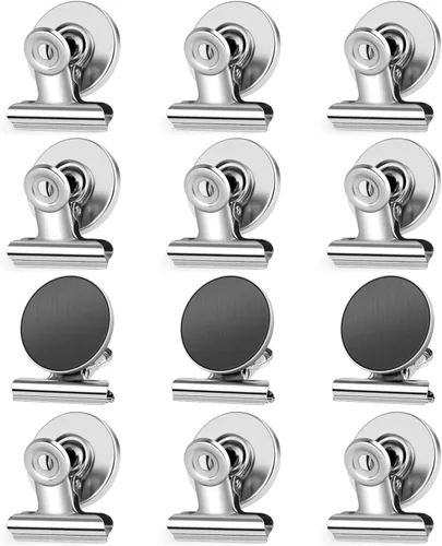 Vista 19 de Grtard Paquete de 6 clips magnéticos resistentes, clips magnéticos para refrigerador, imanes de refrigerador, clip magnético fuerte, imanes sin Negro