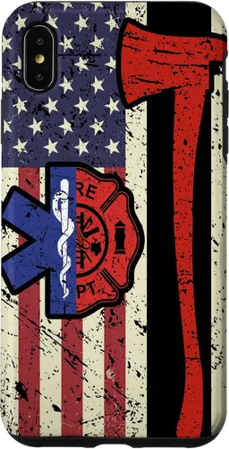 Vista 11 de Funda para iPhone 16 EMT Firefighter American Flag Patriot Paramedic Firefighter