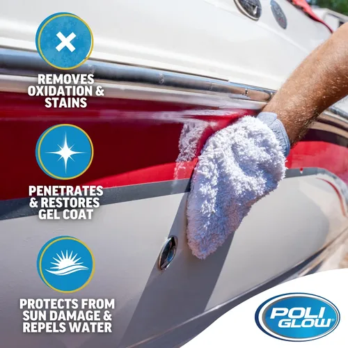 Vista 4 de Kit de Restauración de Fibra de Vidrio Poli Glow para Barco y RV - Restaurador Completo de Fibra de Vidrio para Barcos y RVs - Elimina Oxidación