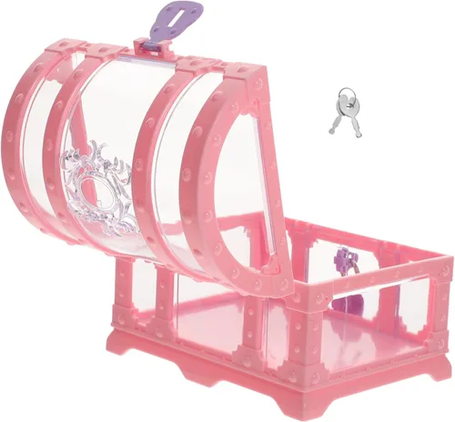 Vista 4 de HOMSFOU Juguetes para niños, 2 piezas, caja del tesoro, cofre del tesoro, regalos de fiesta pirata, joyería de escritorio, organizador de joyas