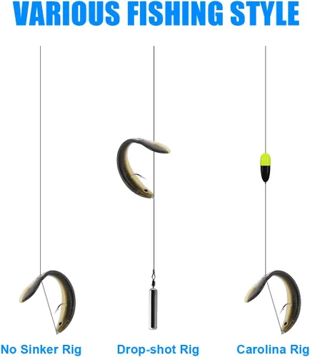 Vista 6 de Ainiv Bionic - Señuelo de pesca, suave kit de señuelos de pesca biónicos creativos y realistas, accesorio de pesca para agua dulce y salada