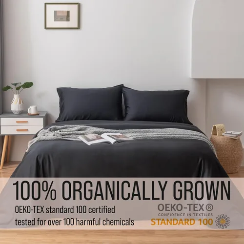 Vista 4 de Bella Coterie - Juego de fundas de almohada de bambú de lujo de tamaño estándar, 100% viscosa de bambú cultivada orgánicamente, ultra suave