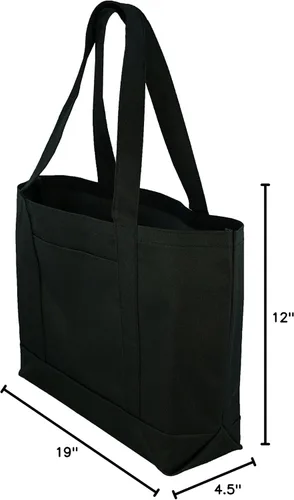 Vista 3 de Tote de uso diario con bolsillo externo y manijas largas hasta el hombro