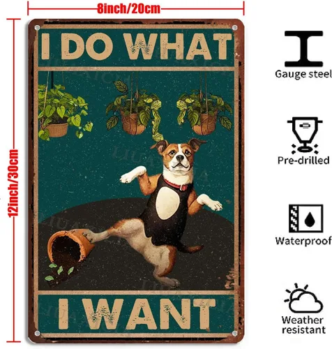 Vista 6 de Letrero de hojalata con texto en inglés "I Do What I Want For Kitchen Bar Garage Decor 8.00"x12.00