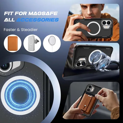 Vista 4 de DEERLAMN Funda magnética a prueba de golpes para iPhone 16 de 6.1 pulgadas, [compatible con MagSafe] [protección contra caídas de grado militar] 2