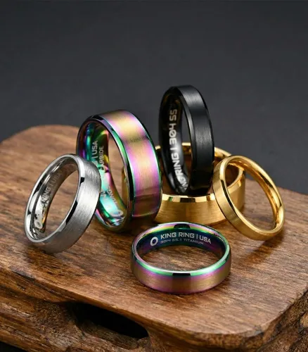 Vista 5 de King Ring 4/6/8mm Basic Rings – Super Polished Matt Finish Mens Rings Wedding Bands for Men & Women – Designed in USA