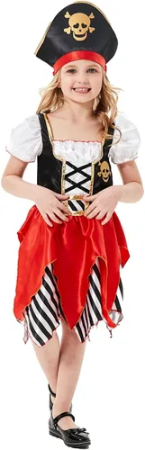 Vista 3 de Lingway Toys Disfraz de pirata de lujo para niñas, vestido de princesa Bucanero para niños