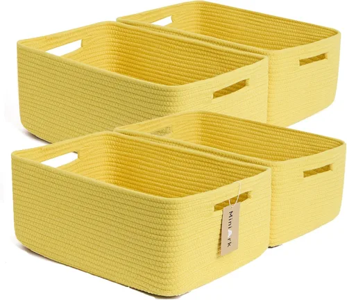 Vista 43 de MiniArk Cestas grandes de almacenamiento para estantes, organizadores de armario, para ropa, manta, toallas, guardería, caja de juguetes, cestas