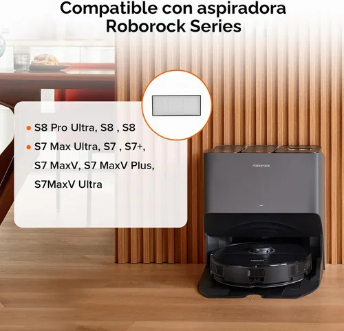 Vista 2 de Roborock Filtro lavable para aspiradoras roborock S8 Pro Ultra / S8+ / S8 / S7 Max Ultra / S7 / S7+ / S7 MaxV / S7 MaxV Plus / S7MaxV Ultra Robot