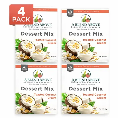 Vista 4 de A Blend Above Toasted Coconut Cream Cheesecake Mix - Postres sin hornear, todo natural, sin gluten, sin MSG, mezcla de postre instantánea, salsa