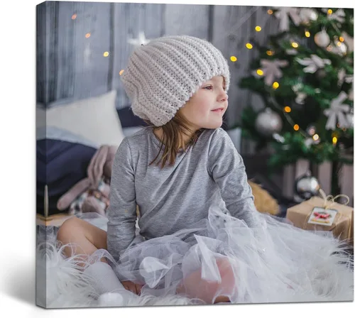 Vista 11 de GagetElec Foto personalizada al lienzo, impresiones en lienzo personalizadas con tus fotos (6 x 8 pulgadas enmarcadas), regalos de Navidad