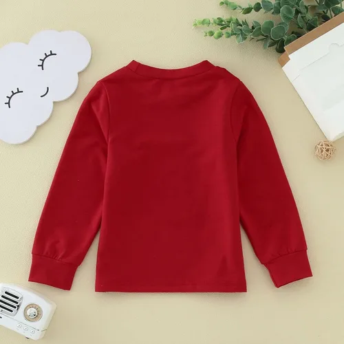 Vista 2 de Dear Santa it was papa's idea - Sudadera de manga larga con estampado de letras navideñas para niños y niñas