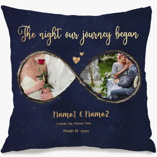 Vista 10 de One Photo Personalized Throw Pillow Case Where Your uploaded Image and Text Form a Unique Home décor Piece That Provides Warm Emotional Value and