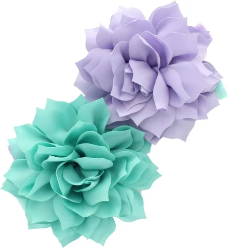 Vista 43 de Diademas de flores de pétalos para bebés y niñas, par elástico para niños pequeños