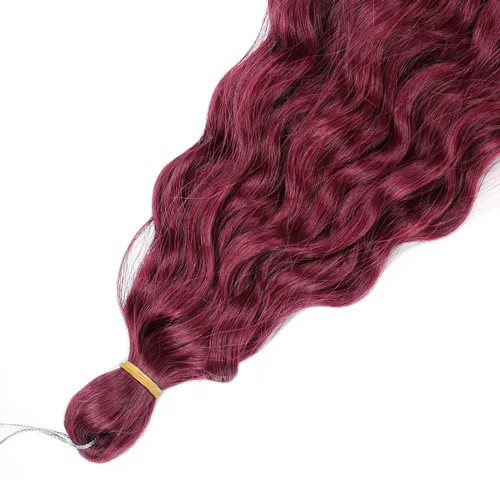Vista 5 de MAYSA Extensiones de cabello ondulado con ganchillo Ocean Wave de 22 pulgadas, extensiones de cabello rizado de playa, 6 paquetes, extensiones de #