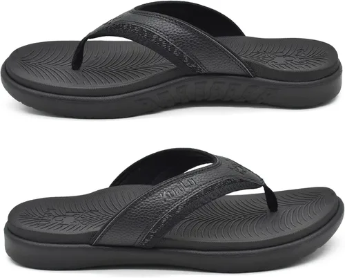 Vista 8 de KuaiLu - Sandalias deportivas para hombre con soporte de arco ortopédico estilo tanga con soporte para fascitis plantar para exteriores, de verano