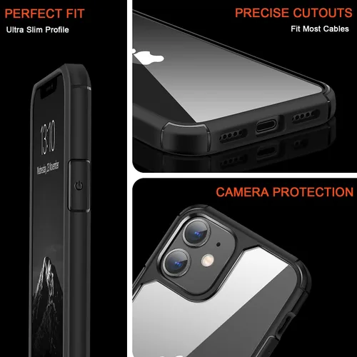 Vista 5 de TENDLIN Compatible con iPhone 11, funda protectora de parachoques suave y transparente (negro)