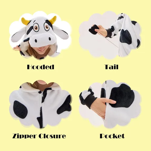 Vista 5 de NEWCOSPLAY Unisex Adult Onesie Pajamas Animal One Piece Costume Cosplay Sleepwear