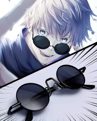 Vista 3 de NUTRIUPS Gojo Satoru - Gafas de sol Gojo Satoru para cosplay, accesorio de cosplay Jujutsu Kaisen, Negro