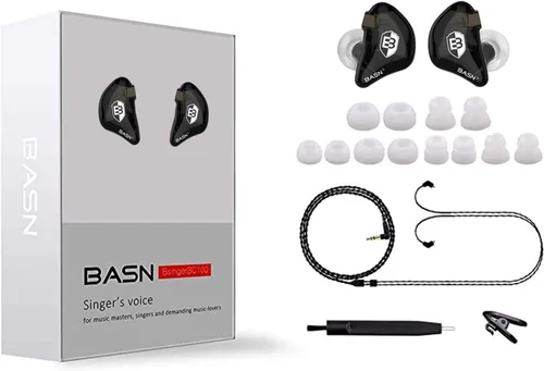 Vista 6 de BASN Bsinger BC100 - Auriculares con monitor de oído, ajuste universal, aislamiento de ruido, auriculares IEM para músicos, cantantes, audiófilos