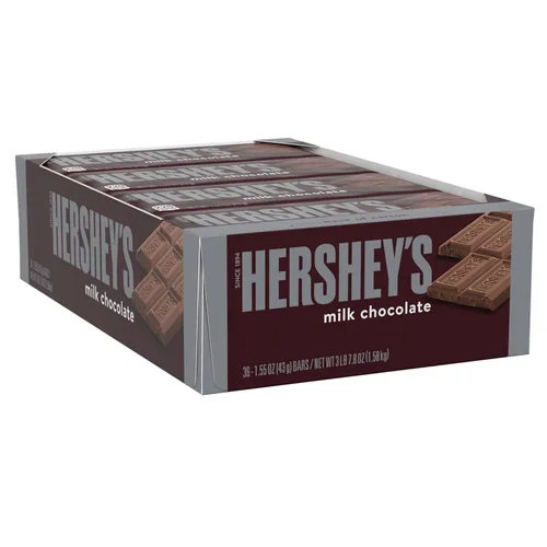 Vista 3 de HERSHEY'S Barras de caramelo de chocolate con leche, 1.55 onzas (36 unidades)