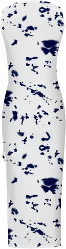 Vista 4 de Ceboyel Vestido sin mangas acanalado para mujer, vestidos de verano ajustados con abertura, casual, vestidos de sol a la moda, sexy, maxi vestidos