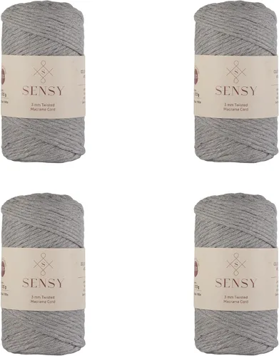 Vista 24 de Sensy - Cuerda de macramé prémium de 0.118 in, 109 yardas, 100% algodón, una hebra torcida, cuerda de macramé, hilo de algodón para macramé, hilo