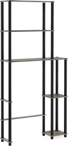 Vista 11 de Furinno Turn-N-Tube para Almacenamiento sobre el Inodoro, Organizador de Baño con 5 Estantes y Ahorro de Espacio, Espresso/Negro