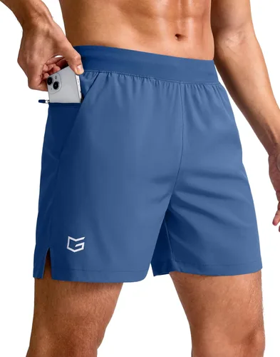 Vista 34 de G Gradual Pantalones cortos deportivos para correr para hombre de 7/5/9 pulgadas, bolsillo con cremallera, ligeros, para entrenamiento, gimnasio