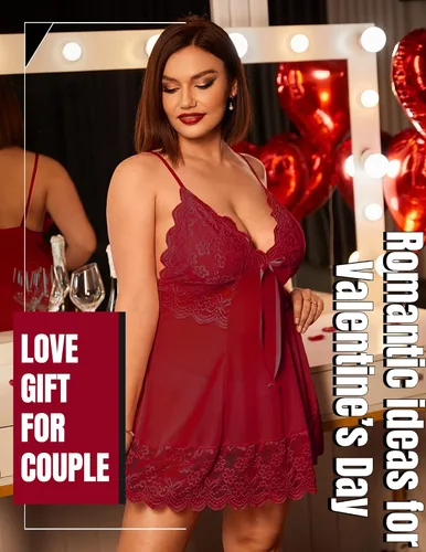 Vista 3 de Avidlove Lencería sexy para mujer, lencería de malla con encaje