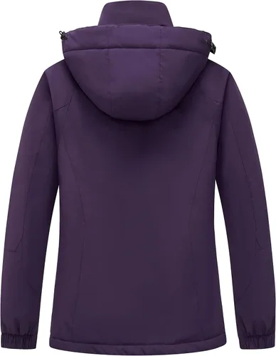 Vista 2 de Diamond Candy Chaqueta de esquí de invierno con capucha para mujer, resistente al viento, chaqueta cálida impermeable para la nieve
