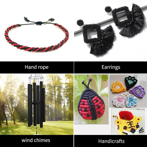Vista 5 de TONIFUL Cordón de Nylon Negro de 1mm x 100 Yardas Cuerda de Satén para Hacer Pulseras y Joyas Cordón de Macramé Rattail Trim Collar a Granel Hilo