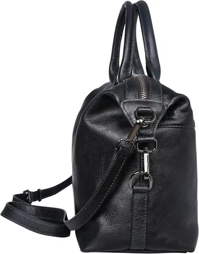Vista 5 de Iswee - Bolso de hombro de cuero genuino, bolso tote con diseño de morral, con asa superior, bolso de gran capacidad, bolso cruzado