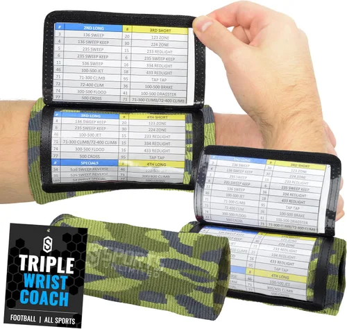 Vista 50 de Sports Unlimited Banda Instructora Triple para Adultos, Muñequeras de Fútbol para Jugadas, Muñequeras de Béisbol, Bandas de Brazo QB