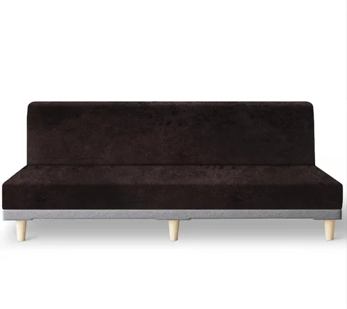 Vista 25 de molasofa - Funda elástica para futón de aspecto de cuero, cubierta para sofá sin brazos, protector de muebles con parte inferior elástica, funda