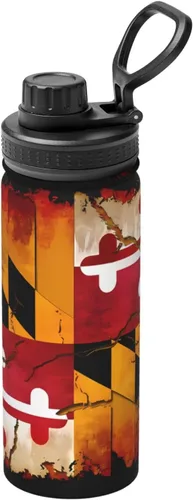 Vista 14 de American Spain Flag Insulated Stainless Steel Kettle Print Funny Water Bottle Insulated Ideal for Sports and Travel