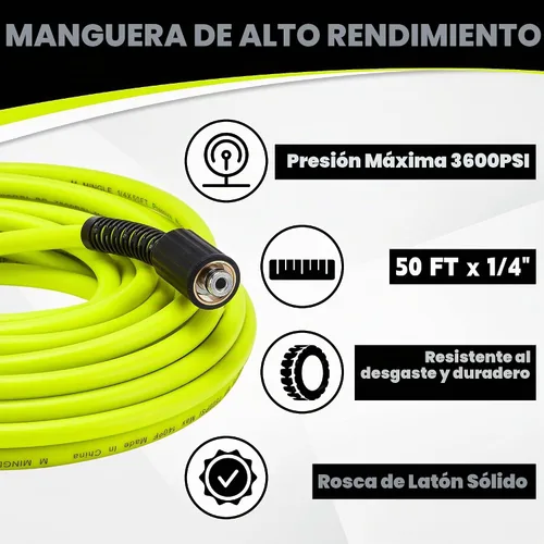 Vista 4 de M MINGLE Kit de manguera y pistola para lavadora a presión, manguera