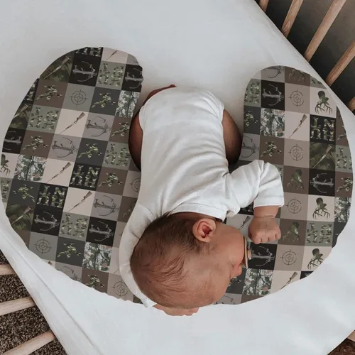 Vista 2 de Fundas de almohada de lactancia de retazos de caza, diseño de camuflaje y ciervos, funda de lactancia suave y elástica para almohadas de lactancia