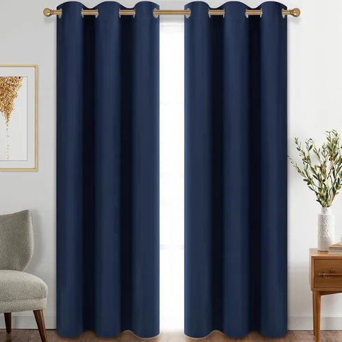 Vista 156 de Diraysid Cortinas opacas beige con ojales para dormitorio, con aislamiento térmico, cortinas de oscurecimiento de habitación, 38 x 54 pulgadas, 2
