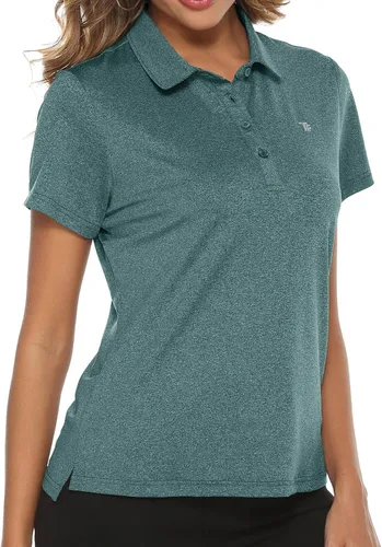Vista 18 de TBMPOY Camisetas polo de golf de manga corta para mujer, ligeras, con absorción de humedad, con cuello, T-shirt de secado rápido de 4 botones