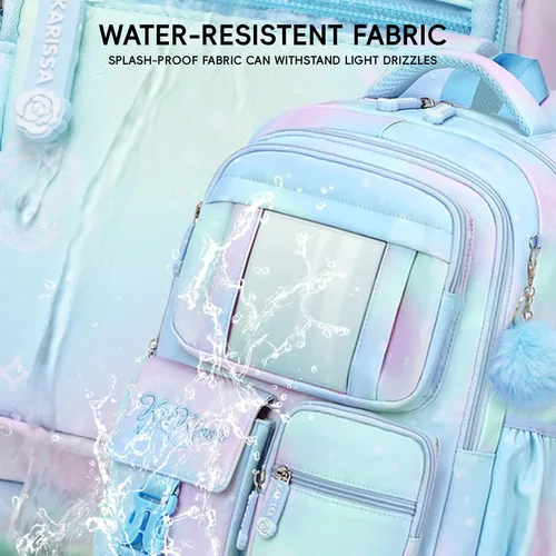 Vista 8 de Tanou Mochila con lonchera para niñas, juego de mochila escolar kawaii para niños de escuela primaria, bolsa estética para computadora portátil